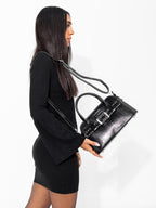 Black Studded Buckle Bag