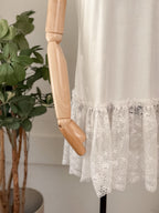Lace*cotton sleeveless top