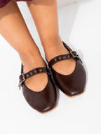 Dark Brown Retro Ballerinas