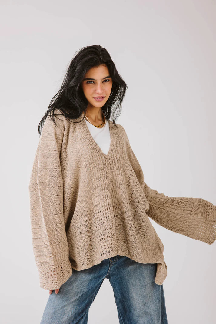 Aura knit top in cafe