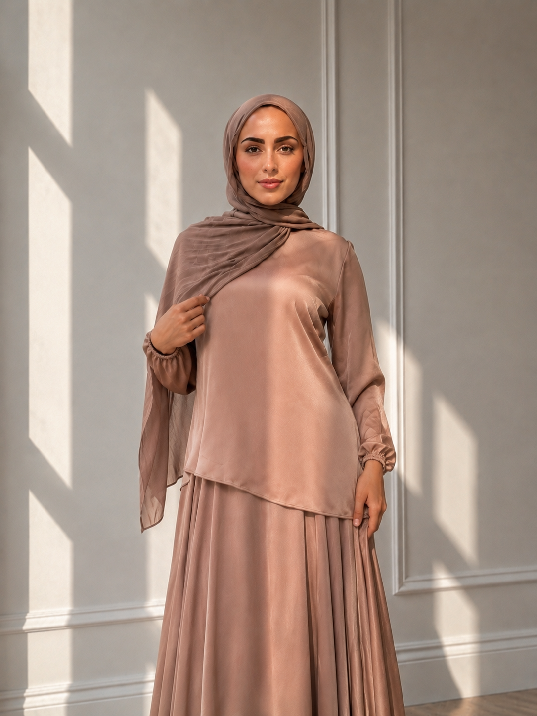 Silk Asymmetric Set C603 Cafè