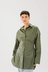 Ribbon chemise in Olive. (Available only at leilet el eid bazar)