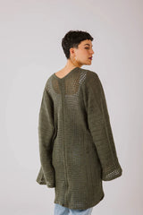 Aura knit top in olive