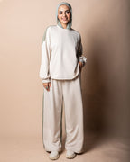 Gold Cotton Velvet Lounge Sweater