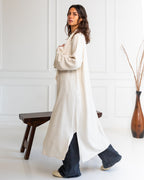 Zahra Linen Striped Kimono