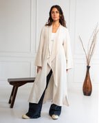 Zahra Linen Striped Kimono