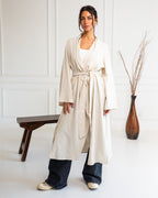 Zahra Linen Striped Kimono