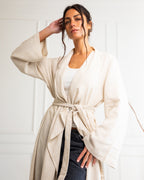 Zahra Linen Striped Kimono