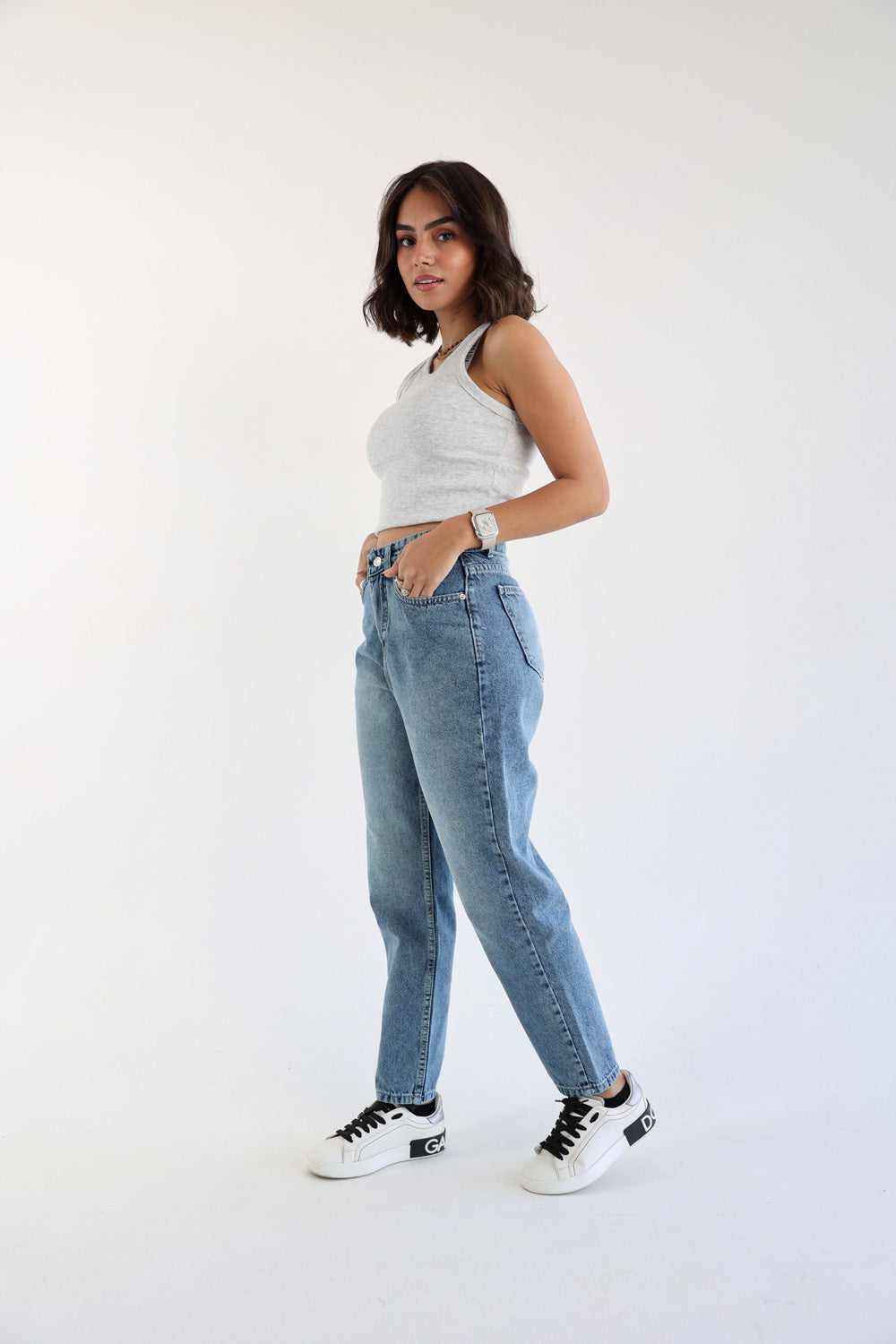 Mom Fit Jeans - Blue