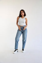 Mom Fit Jeans - Blue
