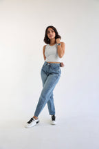 Mom Fit Jeans - Blue