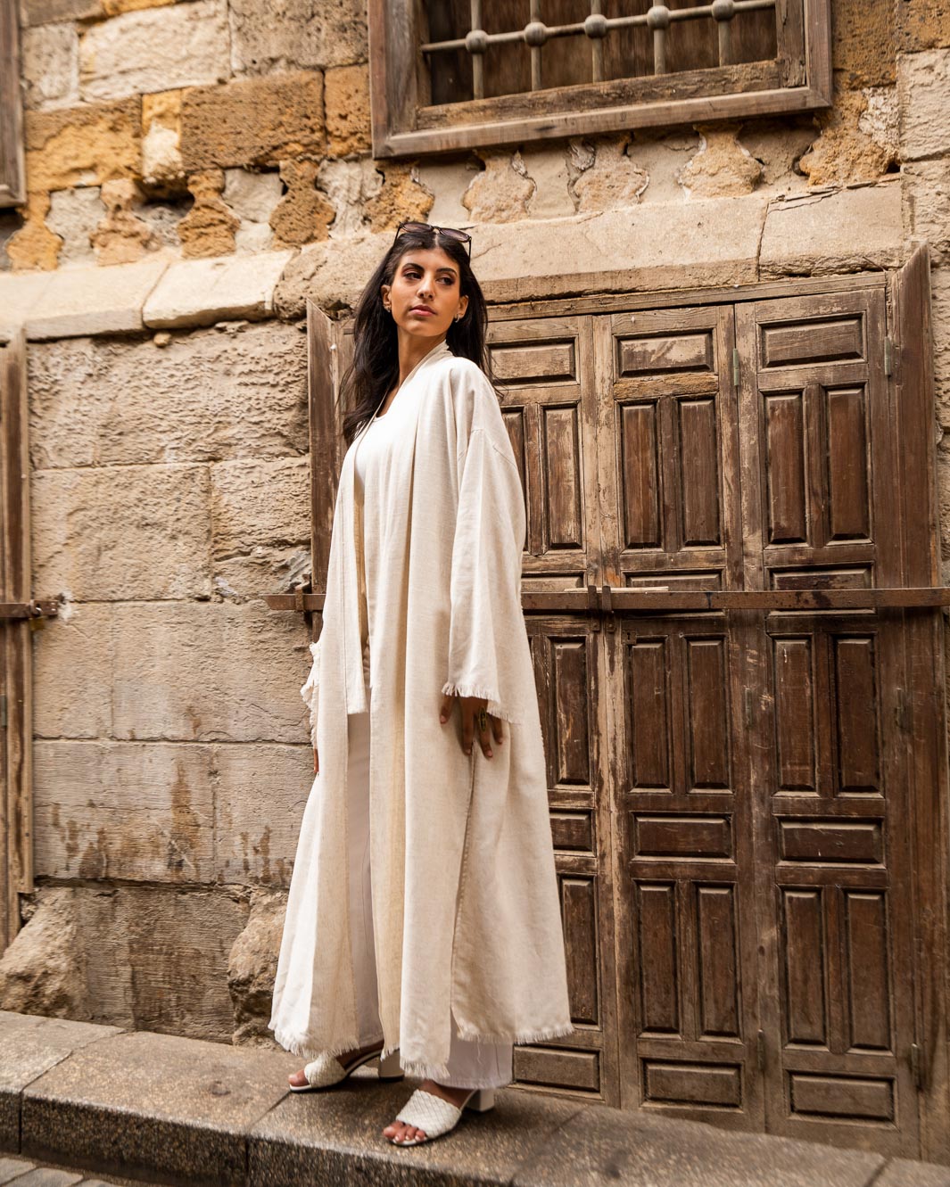 THE PHARAONIC LOTUS LINEN KIMONO