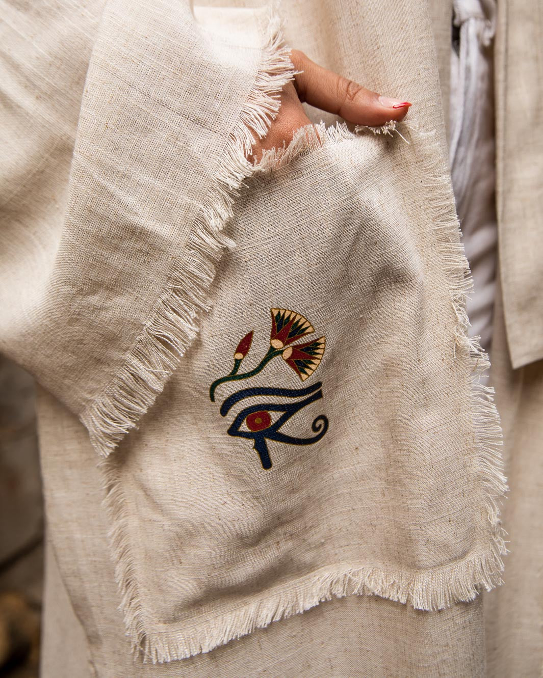 THE PHARAONIC LOTUS LINEN KIMONO