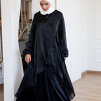 Glimmer Wrap Dress in Black 050