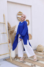Miss Bold Wrinkled High-Low Blouse