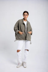Denim jacket in olive