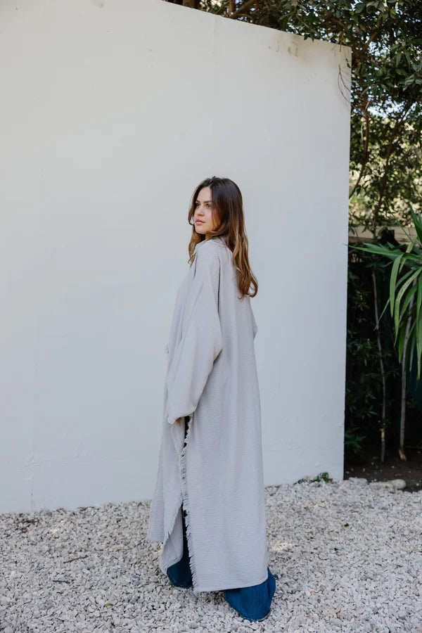 Fringed out cape in Grey