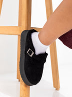 Black Fur Clogs