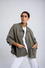 Denim jacket in olive