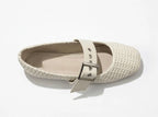 Beige Braided Mary Jane Ballerinas ( Pre Order : Receive it within 10 days )