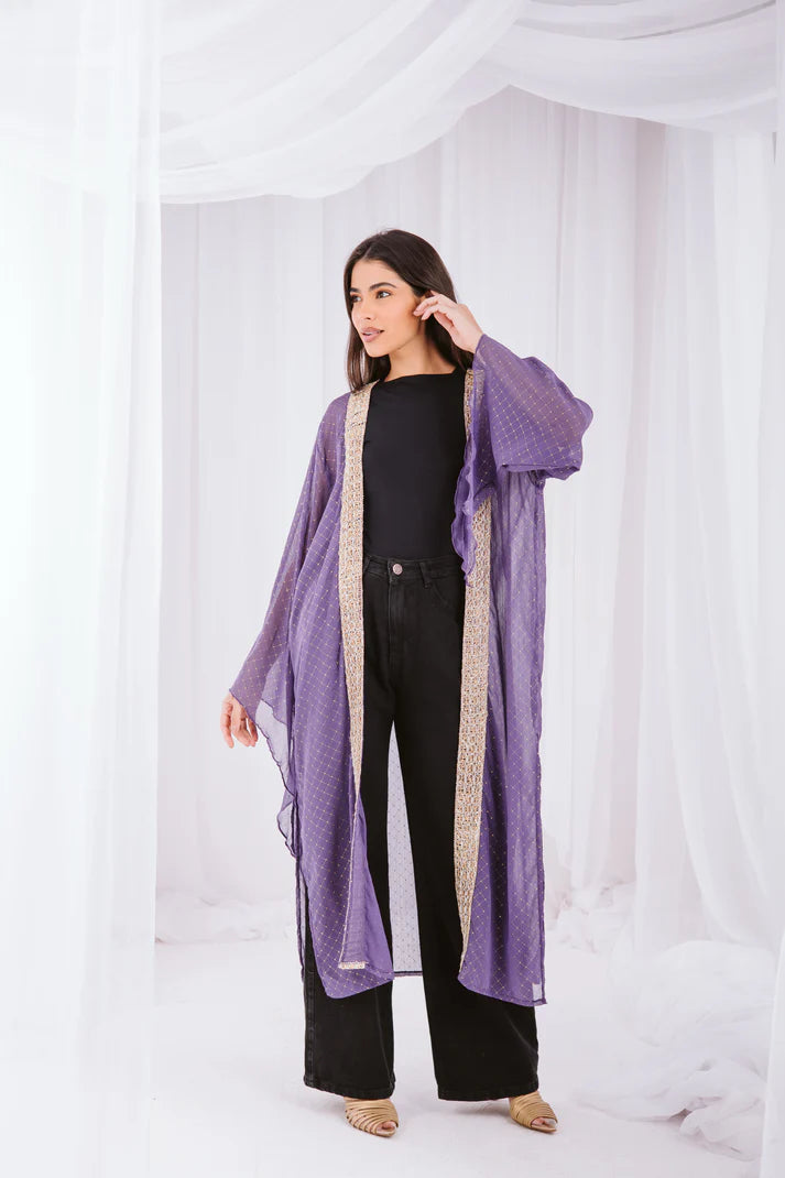 Dotted kaftan in purple
