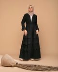 Open Ruffles Abaya Black code 98B