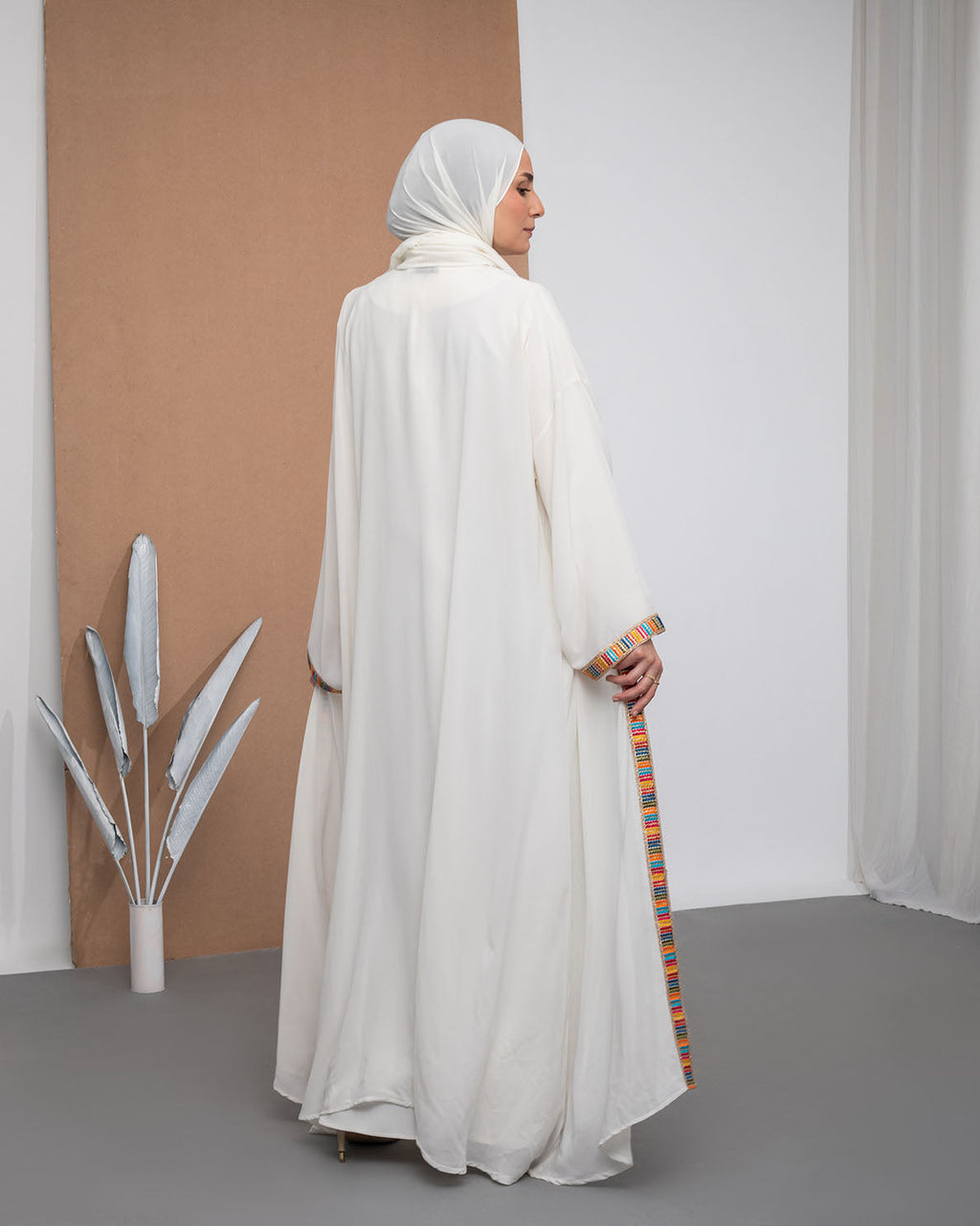 Free Size Chiffon Cape Offwhite