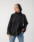 Emerald Broadcloth Top with Pockets