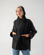 Emerald Broadcloth Top with Pockets