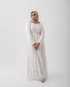 Chiffon Pleated Dress Offwhite code 120
