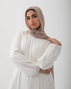 Chiffon Pleated Dress Offwhite code 120