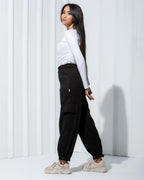 ADJUSTABLE SUEDE CARGO PANTS
