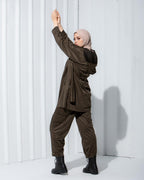 ADJUSTABLE SUEDE CARGO PANTS