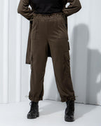 ADJUSTABLE SUEDE CARGO PANTS