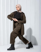 ADJUSTABLE SUEDE CARGO PANTS