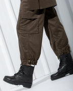 ADJUSTABLE SUEDE CARGO PANTS