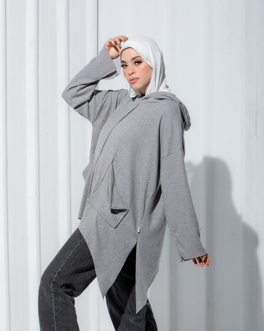 LILA HIGH LOW WOOL TOP