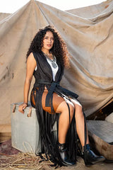 Bohemian Fringe vest in dark