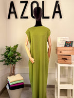 Ribbed Lycra sleeveless dress