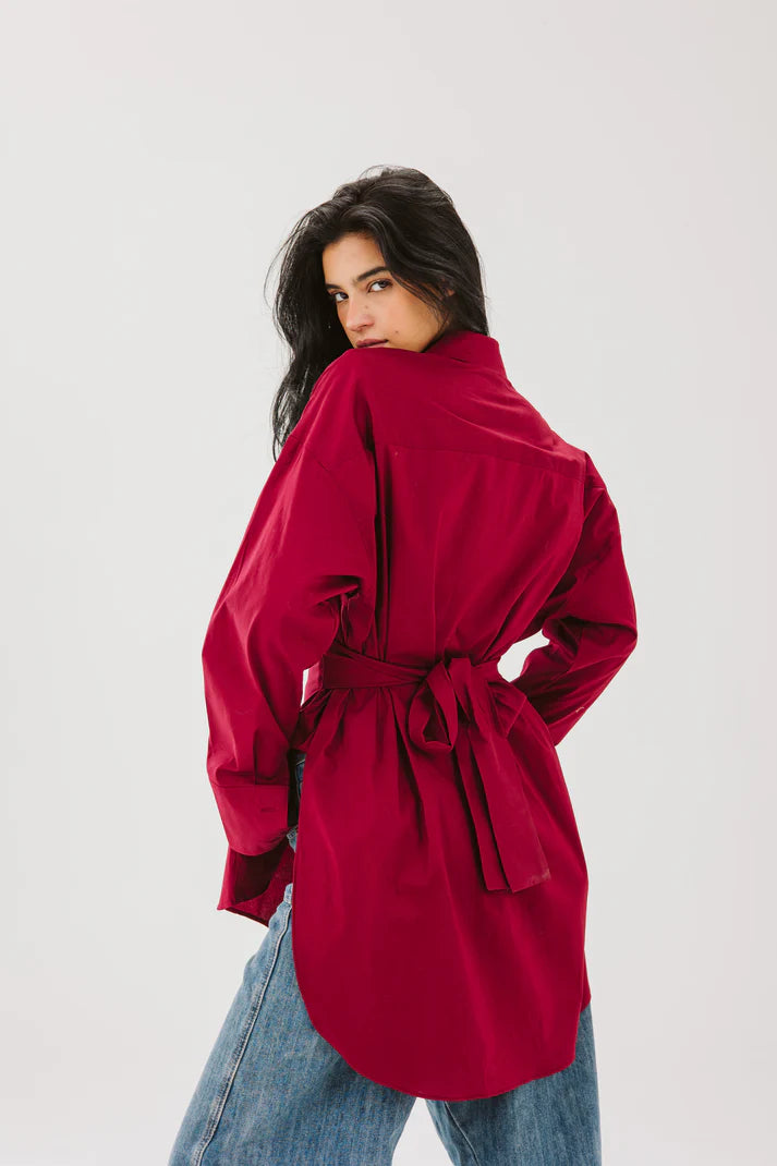 Ribbon chemise in maroon. (Available Only at leilet el eid bazar)