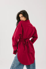 Ribbon chemise in maroon. (Available Only at leilet el eid bazar)