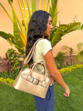 Gold Studded Buckle Bag