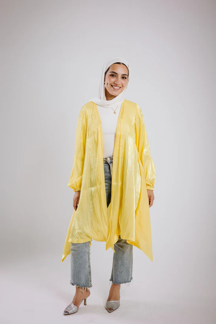 Mia silk kimono in yellow