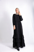 Flowy button-down dress with ruffle details and side pockets.
Code 507