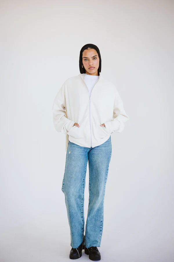 Suede fringes jacket in off-white