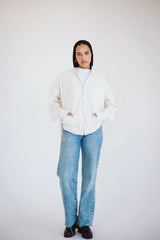 Suede fringes jacket in off-white