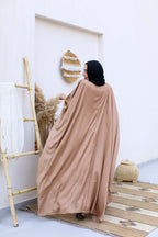 Layla Satin Cape Dress With Inside Belt