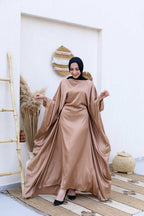 Layla Satin Cape Dress With Inside Belt