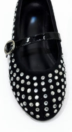 Black Studded Ballerinas