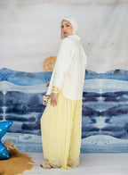 Pleated pants in Butter yellow